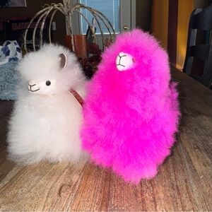 Alpaca Wool Plush Stuffed Animal Toys Nu Peru NEW lot of 2